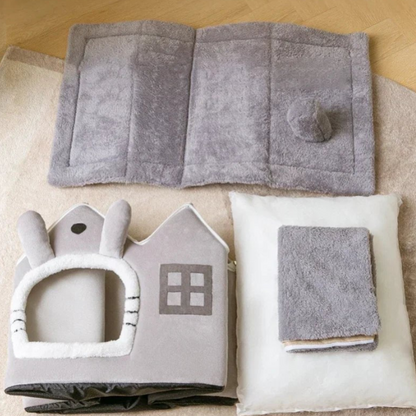 niche chien double toit démontable et lavable 