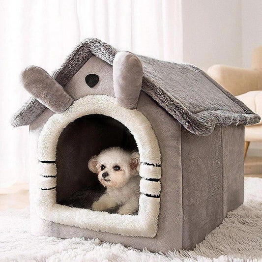 niche chien intérieur en peluche  