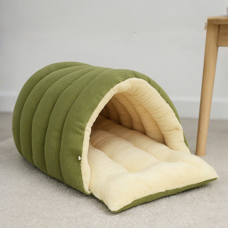 niche pour chien grotte en peluche peluche vert