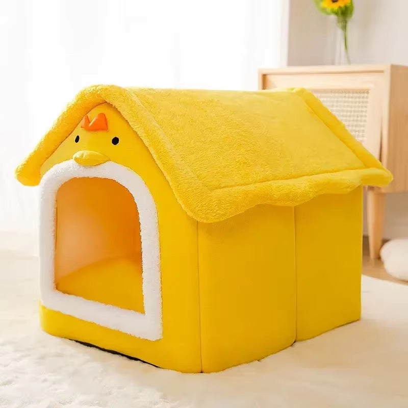 niche pour chien intérieure jaune canard