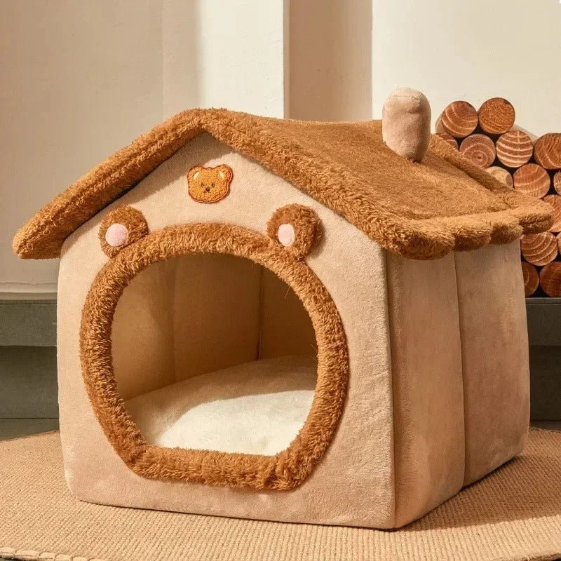 niche pour chien marron oreille forme  ours