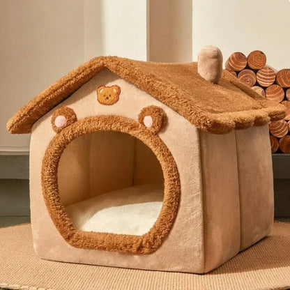 niche pour chien marron oreille forme  ours