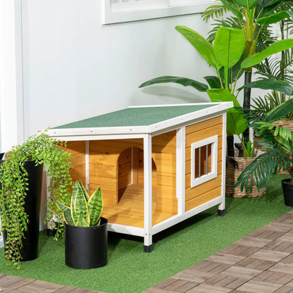 niche pour chien toit plat lavable avec fenêtre 