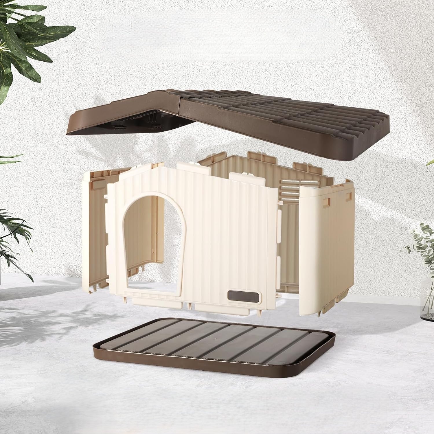 niche toit plat pour chien assemblage facile