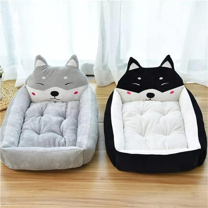panier chien confortable noir et blanc 