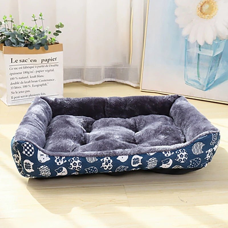 panier chien confort moelleux bleu
