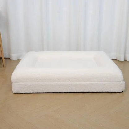 panier chien de luxe en memoire de forme  blanc
