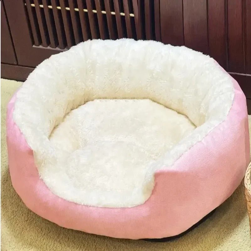 panier chien moelleux douillet rose