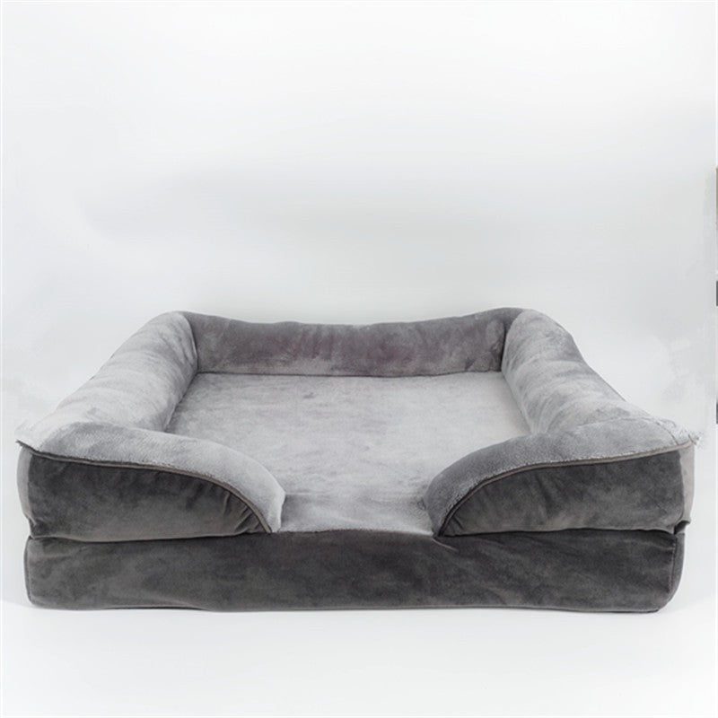 panier chien orthopedique moelleux gris