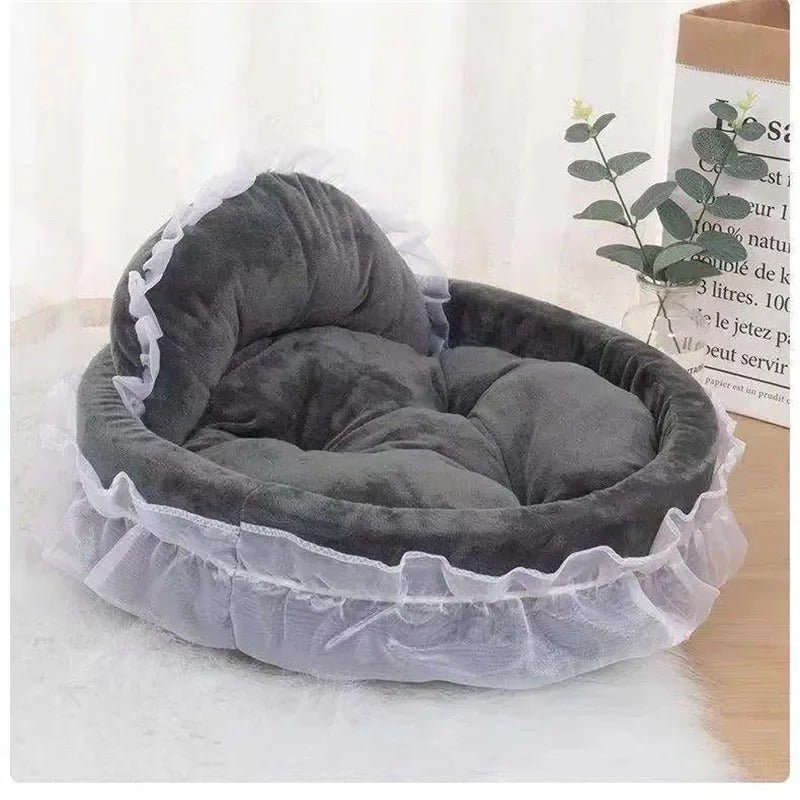 panier chien princesse gris