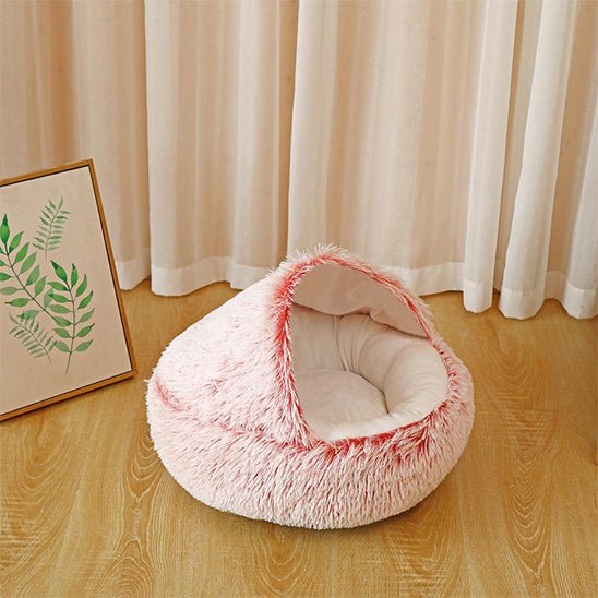 panier chien semi ferme rose