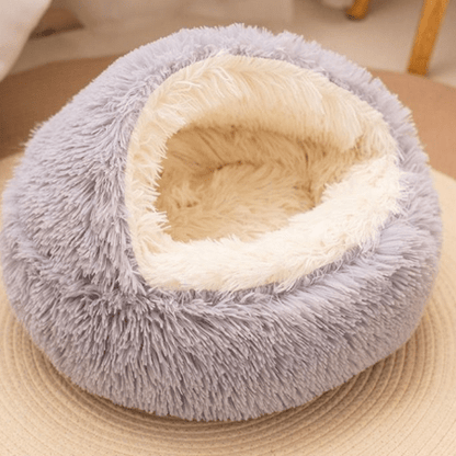 panier igloo pour chien en peluche doux
