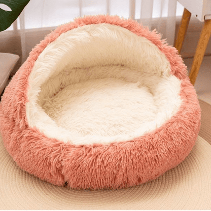 panier igloo pour chien respirante rose
