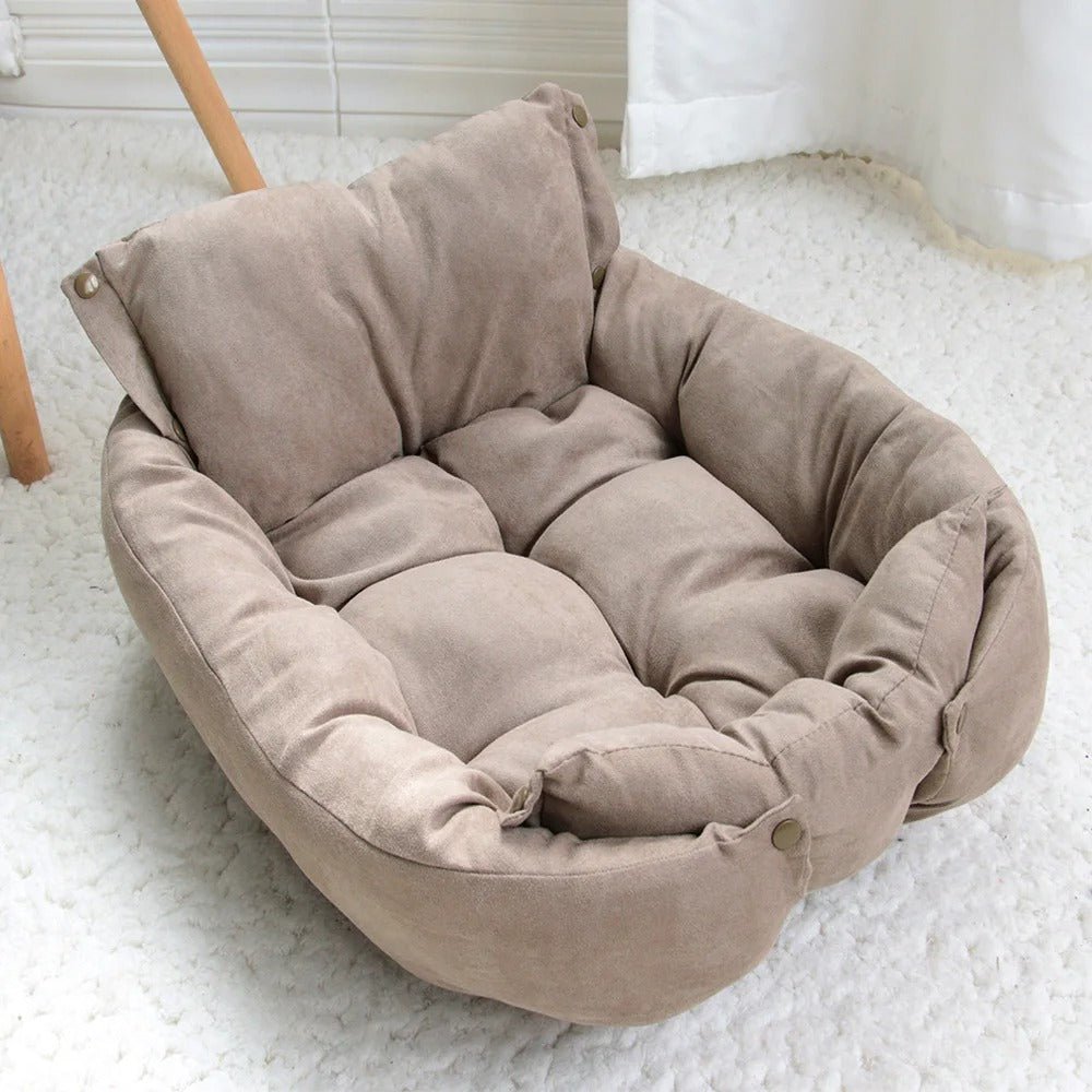panier lavable pour chien couchage premium couleur marron 