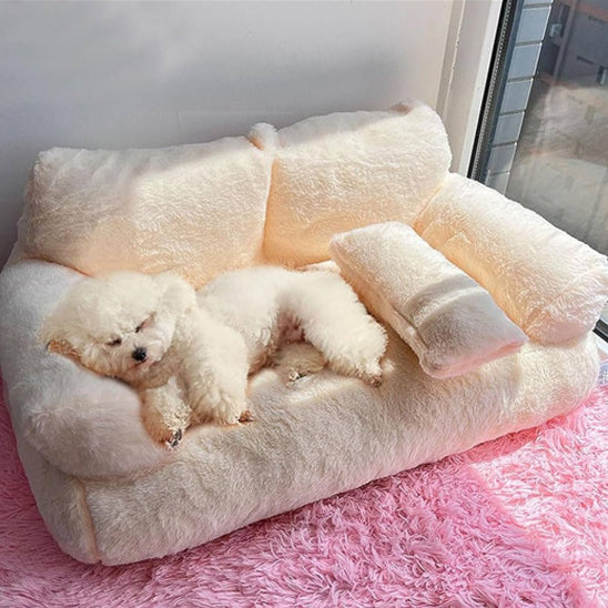 panier pour chien canape beige