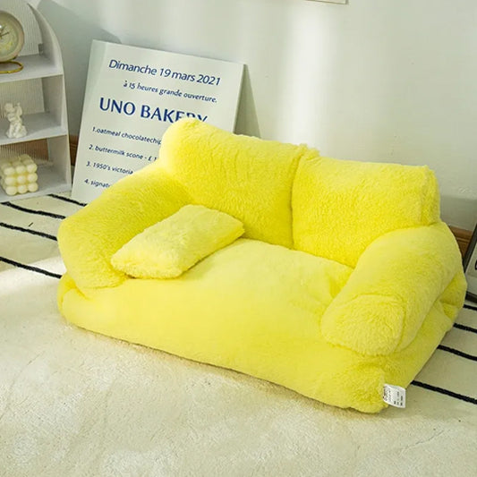 panier pour chien canape jaune