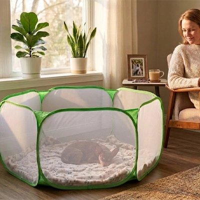 Parc intérieur pour Chien vert 