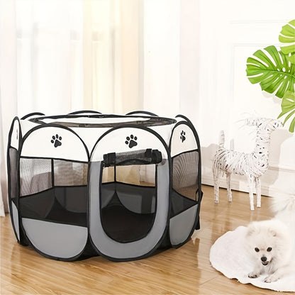 parc pour chien transparent dans salon