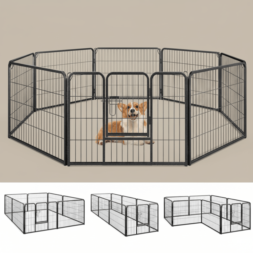 parc pour chiens multifonctions panneaux antirouille