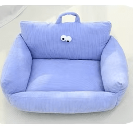 petit canape chien bleu dossier surélevé