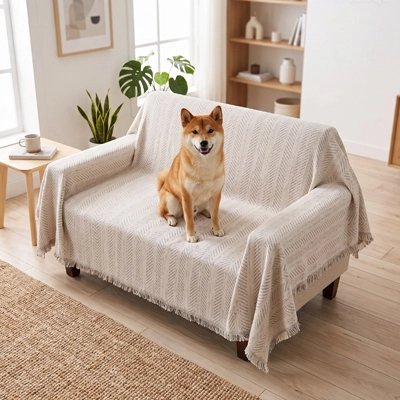 Protection canape pour chien  design motif arête de poisson 
