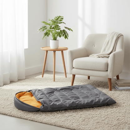 sac de couchage chien imperméable gris