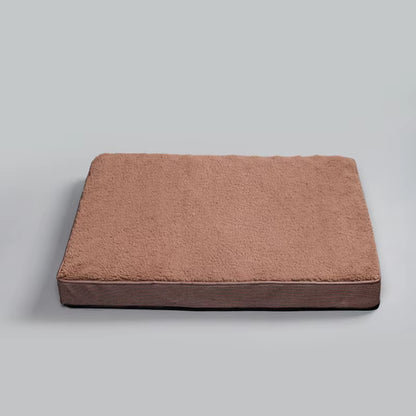 tapis chien en peluche déhoussable marron