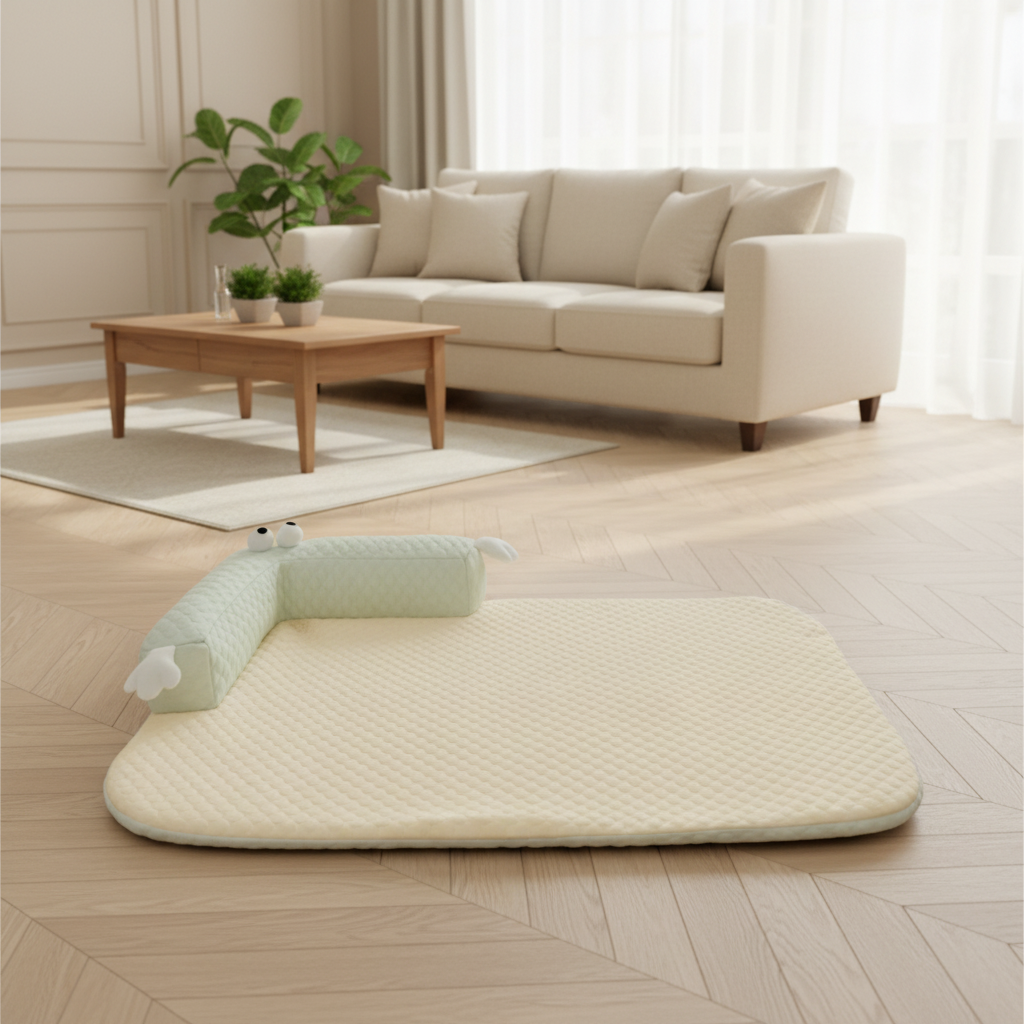 tapis orthopédique pour chien frais blanc