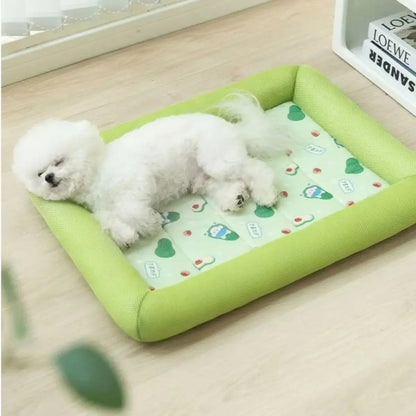 tapis pour chien rafraichissant bleu  motif avocat