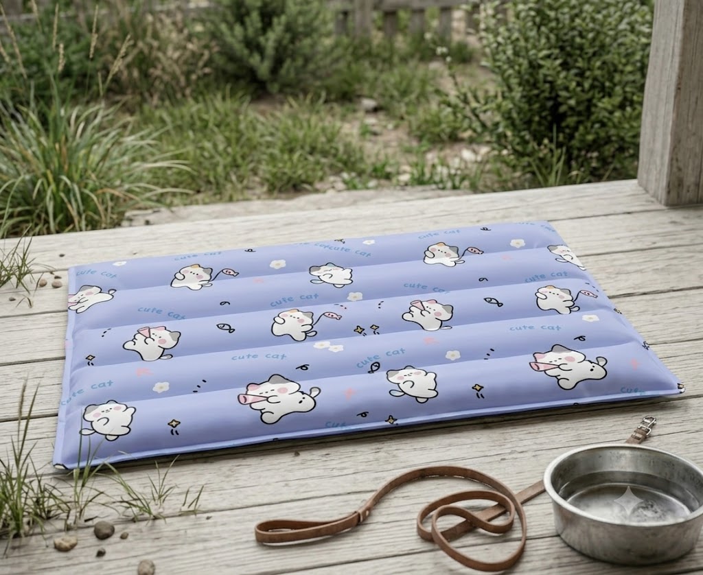 tapis rafraichissant chien en gel couleur violet 