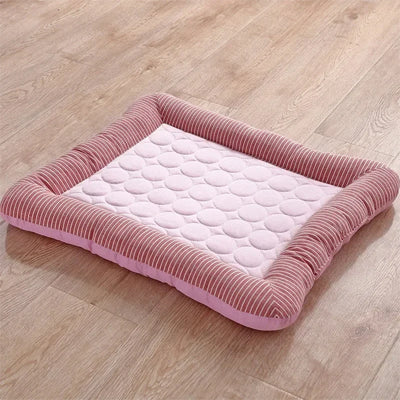 tapis rafraichissant chien epais rose