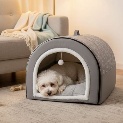 toutou allonger dans niche pour Chien confortable 