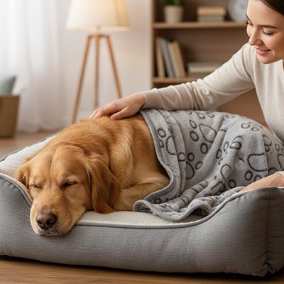 toutou couvert par Couverture pour chien doux 