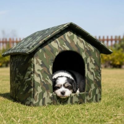 toutou dans niche pour Chien extérieur 