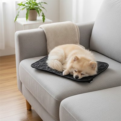 toutou dans tapis pour Chien sur canapé 