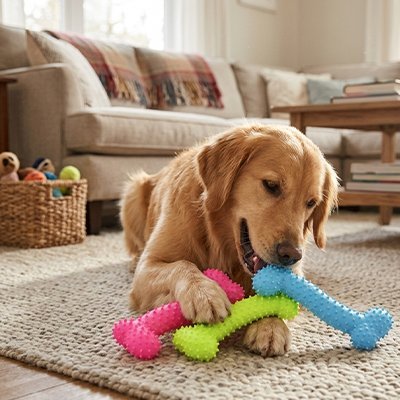toutou s'muses avec des Jouets pour Chien