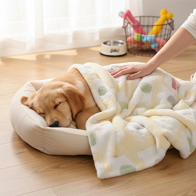 toutou sous Couverture pour chien protection de mobilier 