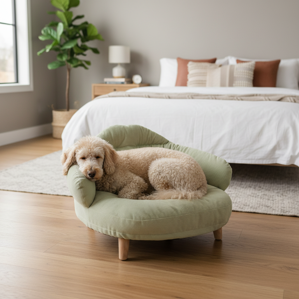 toutou allonger dans banquette chien  surélevé