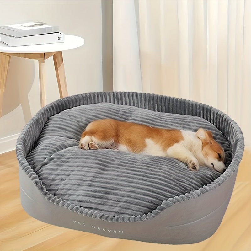 toutou allonger dans canape pour chien velours moelleux