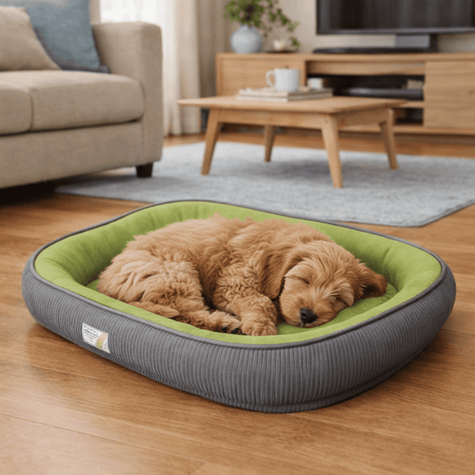 toutou allonger dans couchage pour chiens en polaire