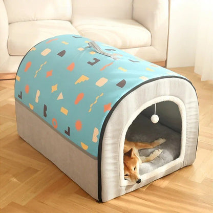 toutou allonger dans igloo pour  chien xxl doux