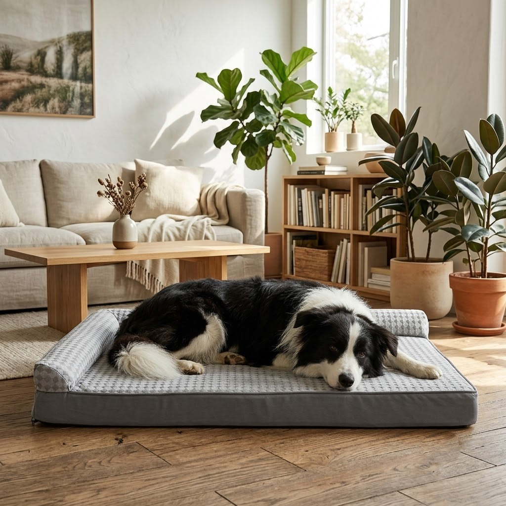 toutou allonger sur canape pour chien en soie moelleux
