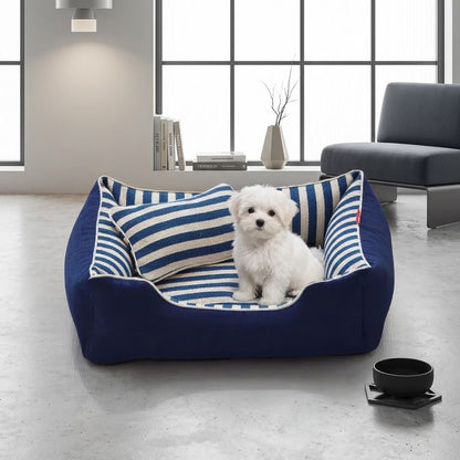 toutou assis dans canape pour chien lavable