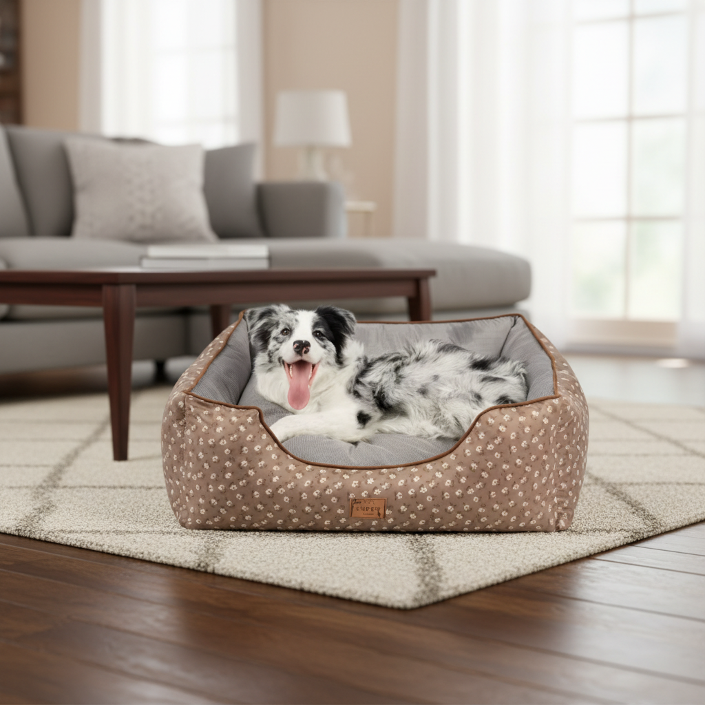 toutou content dans son canape pour chien d_ete