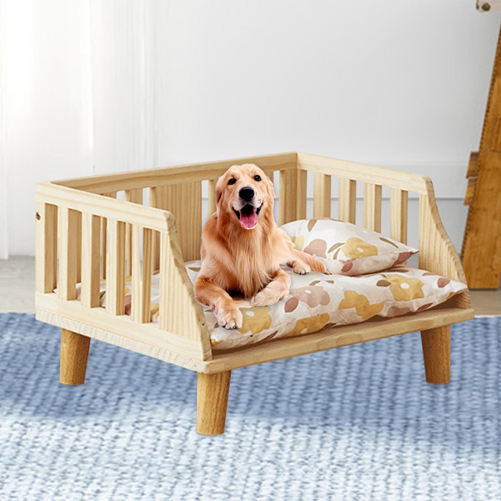 toutou content de lit pour chien surélevé en bois
