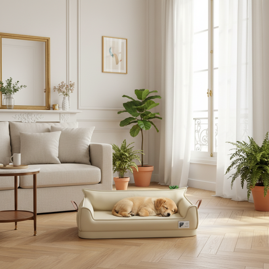  banquette pour chien dans salon moderne