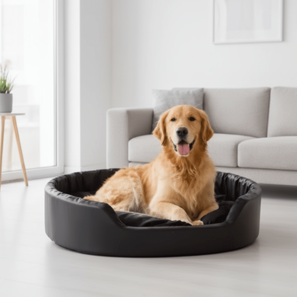 toutou dans canapé orthopédique chien ave  une fermeture éclaire