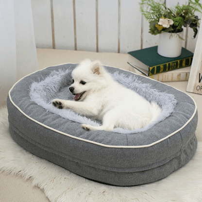 toutou dans canape orthopédique pour chien déhoussable
