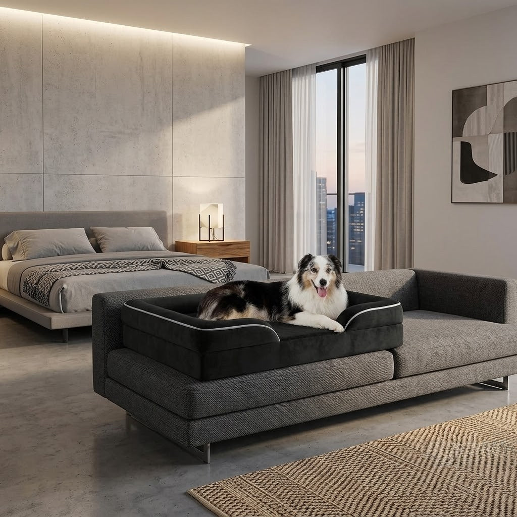 toutou dans canape pour chien XXL confort royal