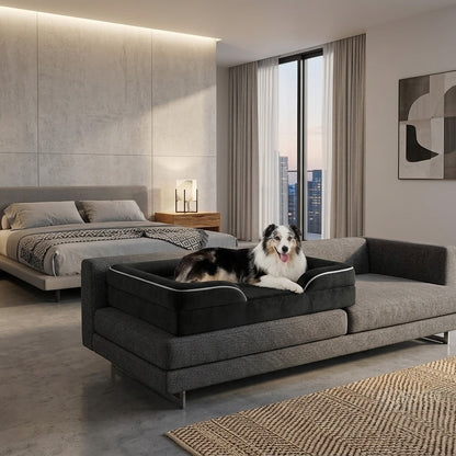 toutou dans canape pour chien XXL confort royal